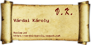 Várdai Károly névjegykártya