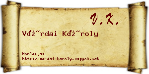 Várdai Károly névjegykártya